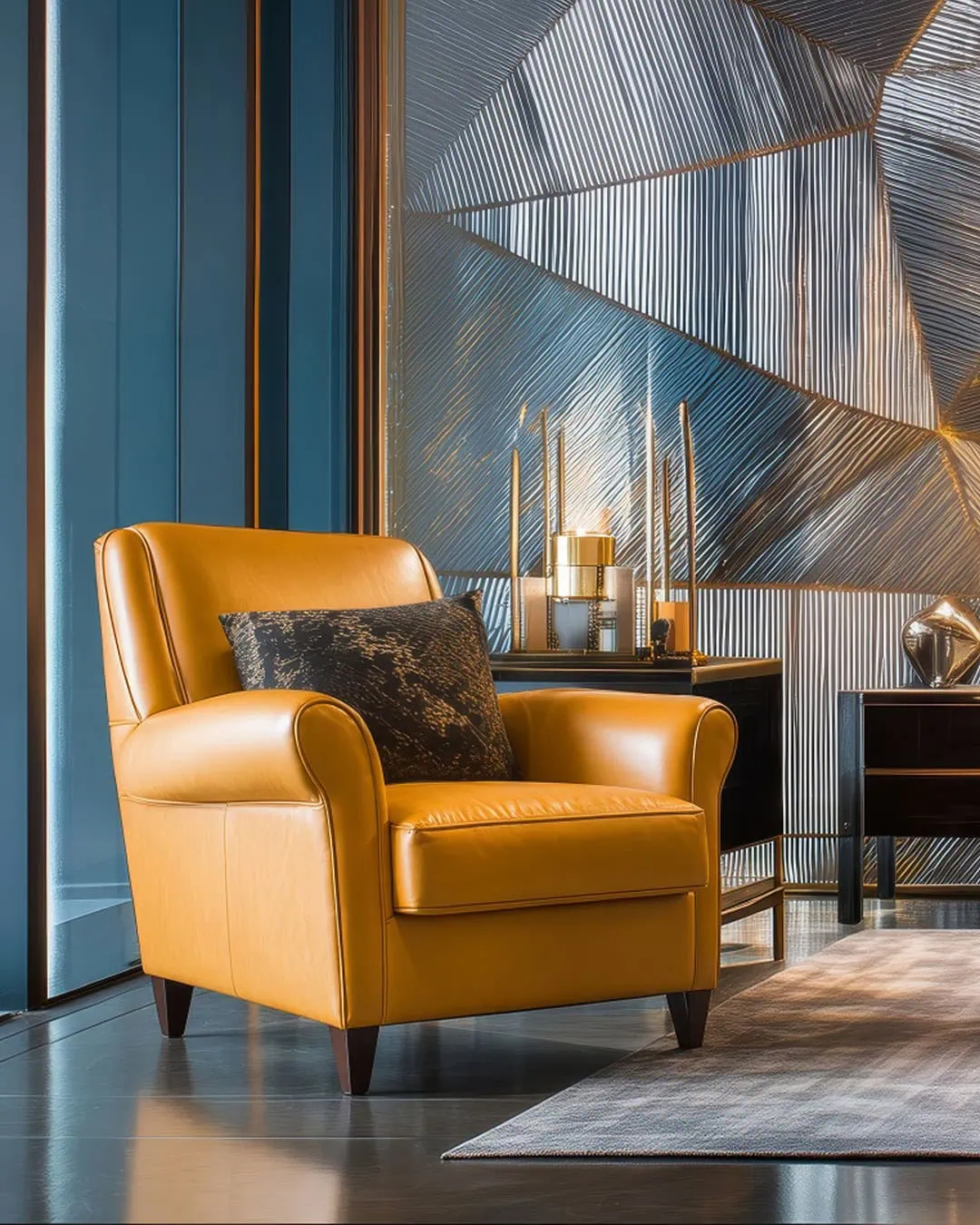 Luxury Art Deco bedroom armchair